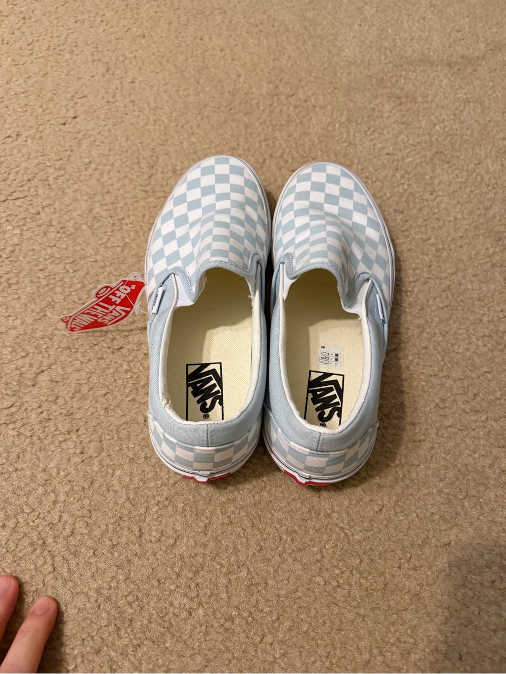 Vans Classic Checkerboard Slip-On Shoes Blue/White NWT Women’s 10 / Men’s 8.5 - Picture 3 of 6